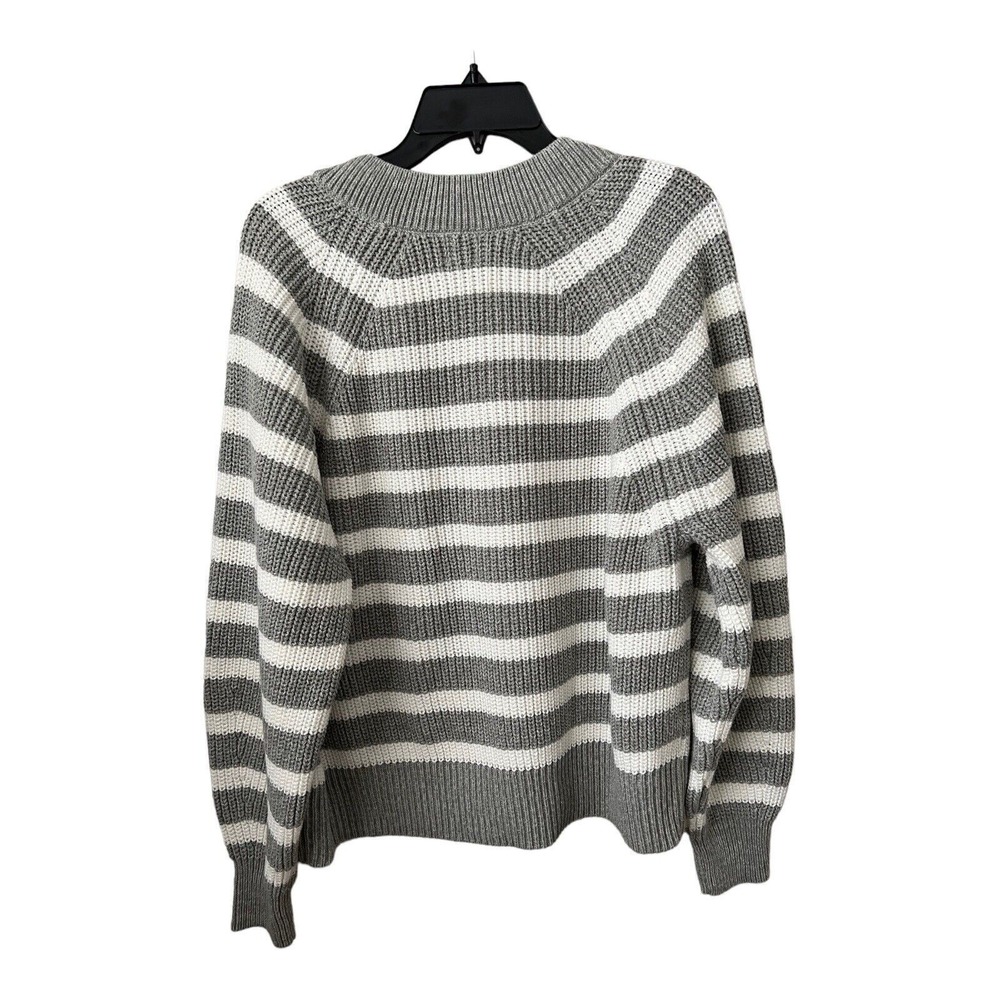 A New Day Sweater Womens XL Grey Striped Pullover Slouchy Boho Cozy‎ Chunky Knit - Picture 2 of 9